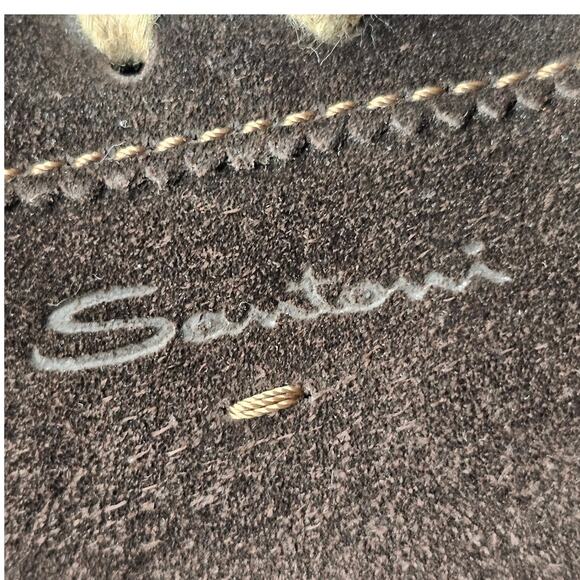 Santoni Brown Suede Sneakers Lace up Mens size 11.5 D - Picture 10 of 10